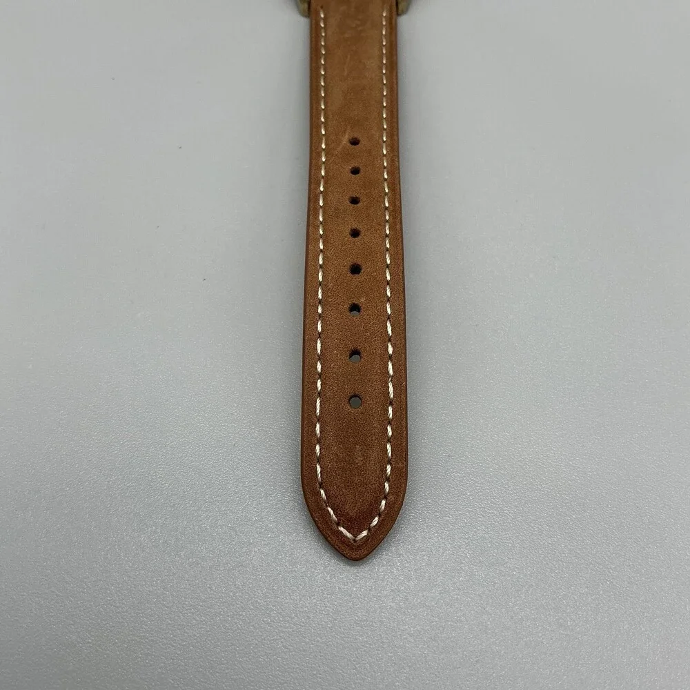 Timex Indiglo Mens Watch 36mm Gold Tone Day Date Brown Leather New Battery